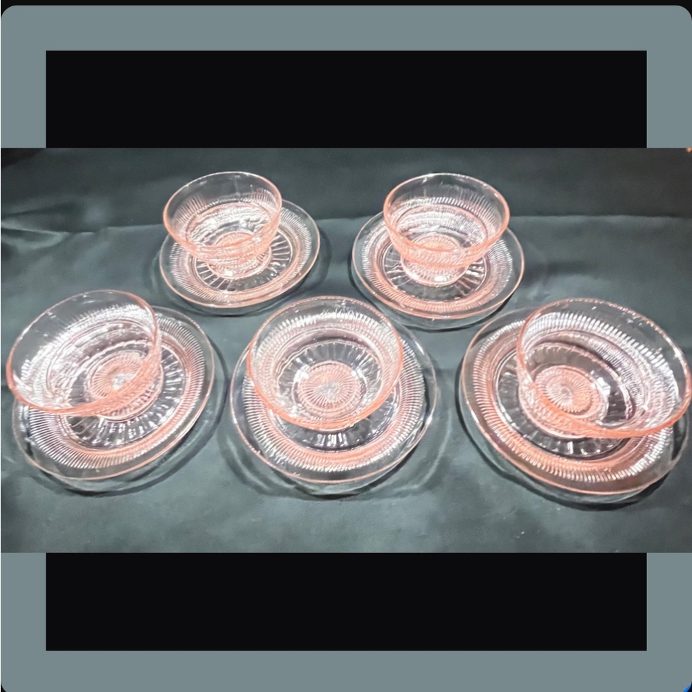 Depression Glass, Pink Coronation by Anchor Hocking